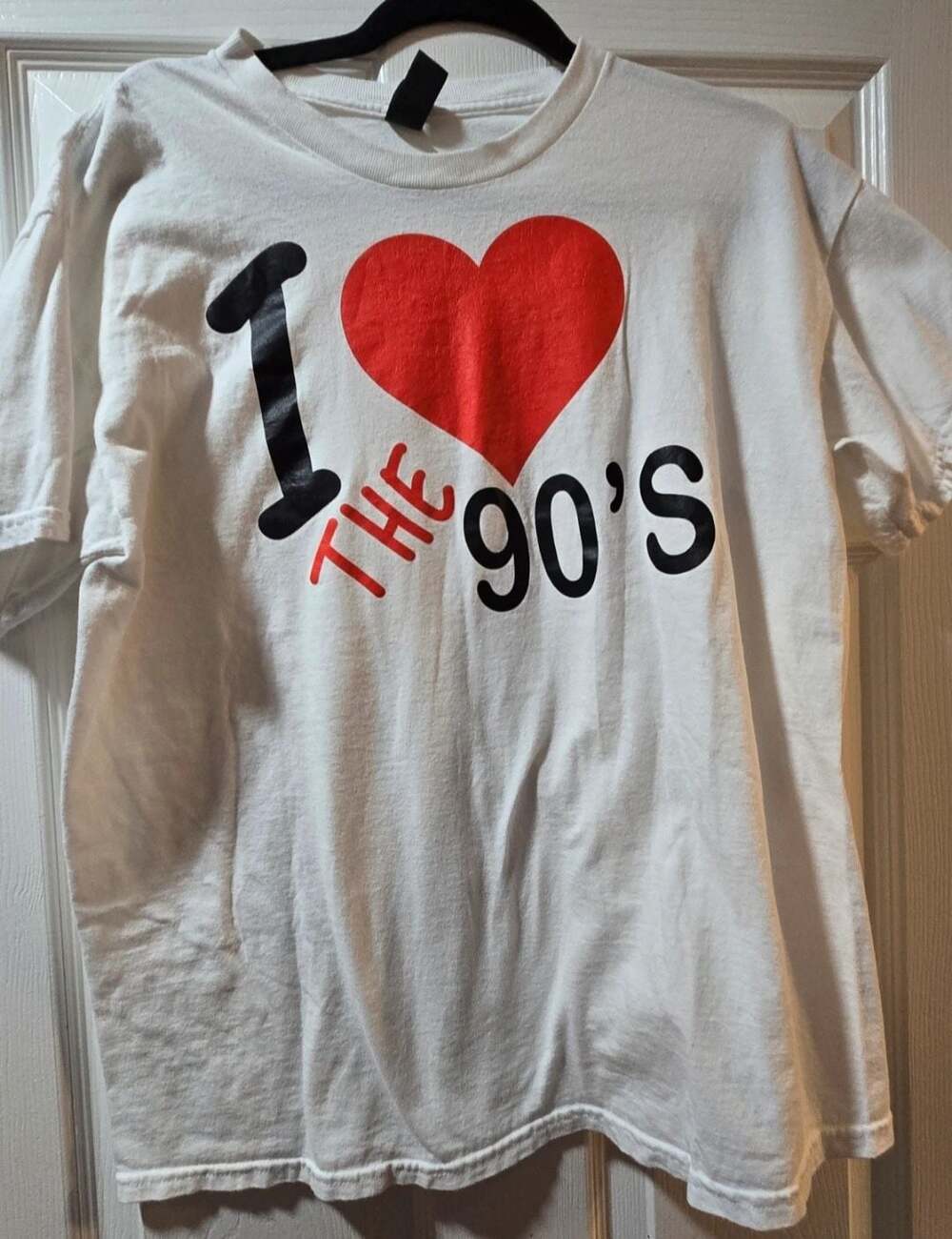 Gildan Heavy Cotton I Love The 90's White Graphic T-Shirt